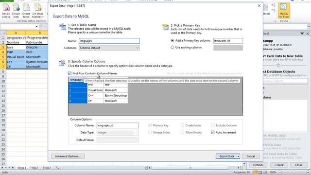 Pasar datos de una hoja de excel a MySQL (Excel for mysql) смотреть онлайн