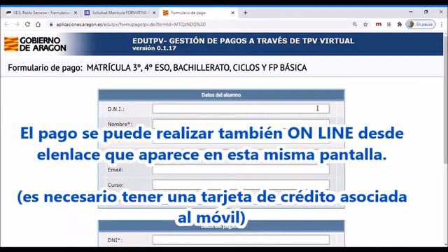 Video demostración matrícula on line IES PABLO SERRANO смотреть онлайн