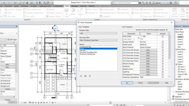 Tutorial Revit Indonesia - Penggunaan View Templates dalam Revit Project смотреть онлайн