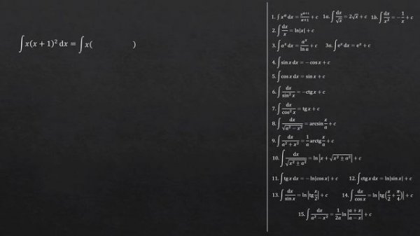 Табличное интегрирование