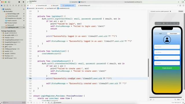 SwiftUI Firebase Login Register Log Out - Firebase Auth смотреть онлайн