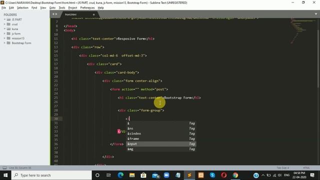 How to create a simple form using bootstrap #1 смотреть онлайн