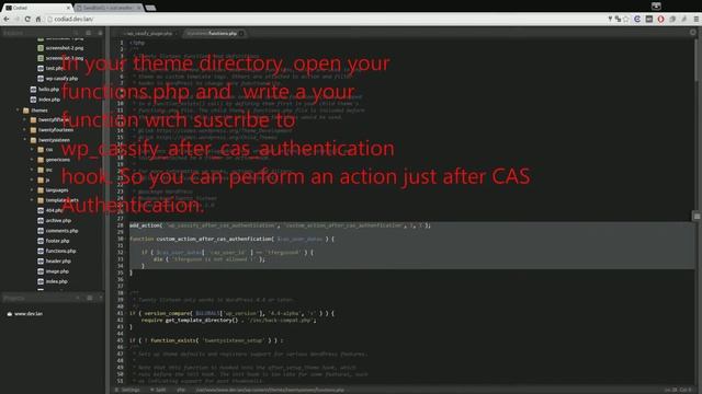 WP Cassify Plugin - Custom Hook after cas authentication смотреть онлайн