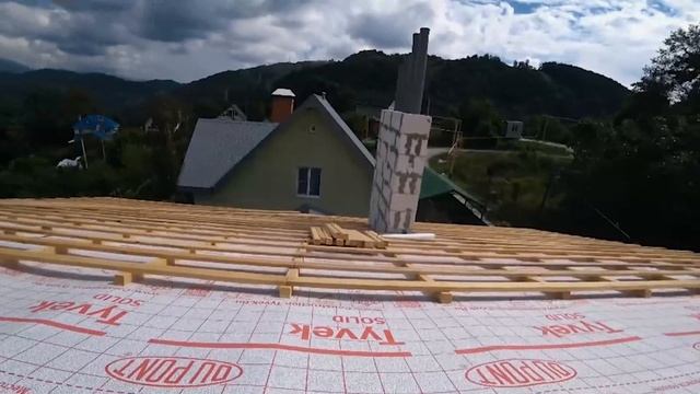 Сочи Шале. Часть 10. Двускатная кровля под металлочерепицу. смотреть онлайн