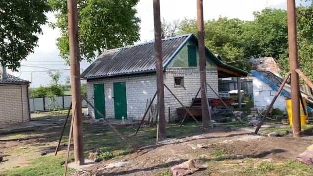 Ангар. Склад. Майстерня. 13/15. Установка колон. Изготовление основной фермы. 07.07.2023 смотреть онлайн