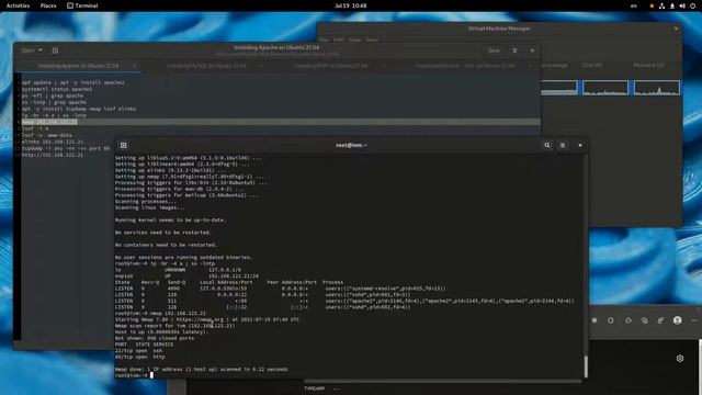 Установка Apache в Ubuntu Server 21.04 смотреть онлайн