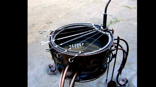 Круглый кованый мангал из металла купить в Днепропетровске изготовление в Днепре ковка смотреть онлайн