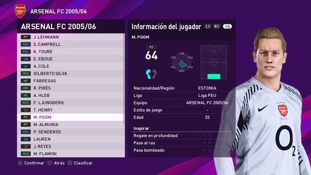 ARSENAL FC (Champions League 2005/06) [eFootball PES2020] смотреть онлайн