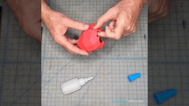 DIY Simple Heart Low Poly Paper Model Template with optional Stem and Leaves template, Paper Craft смотреть онлайн