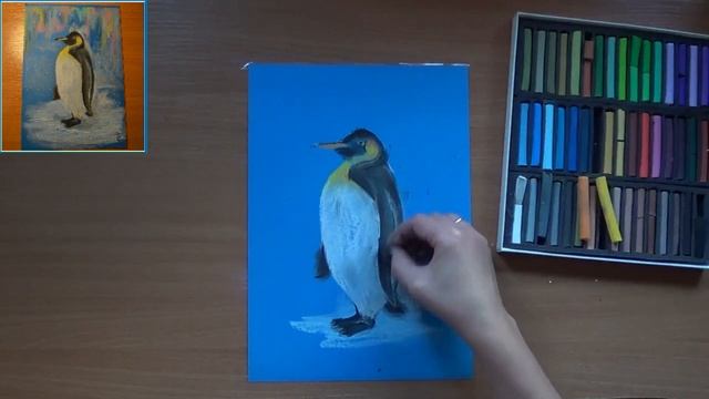 Как нарисовать Императорского пингвина. Легко. Для детей. Пастель смотреть онлайн