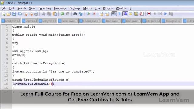 What Is Java Multiple Catch Block In Hindi? | LearnVern смотреть онлайн