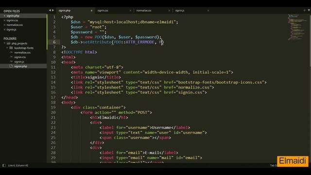 Sign in form using HTML, CSS, JavaScript, PHP and MySQL part-3 (PHP and MySQL) смотреть онлайн