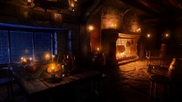 Fireside Harp Music _ Medieval Tavern Ambience for Sleep, Relaxation, Study