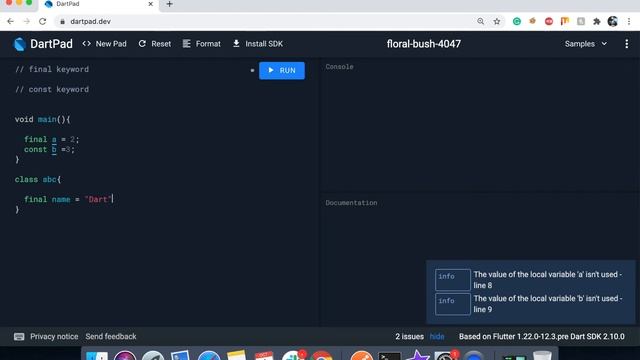 Dart Programming | Final and const keyword | Part - 4 смотреть онлайн