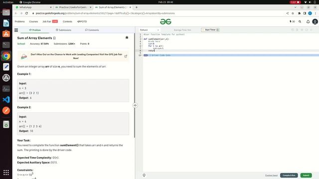 Sum of Array Elements | Python | Practice Problem | Array School | #3 смотреть онлайн