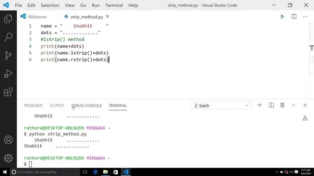 Solve problem wit space using strip method in python | Be Expert In Technologies смотреть онлайн