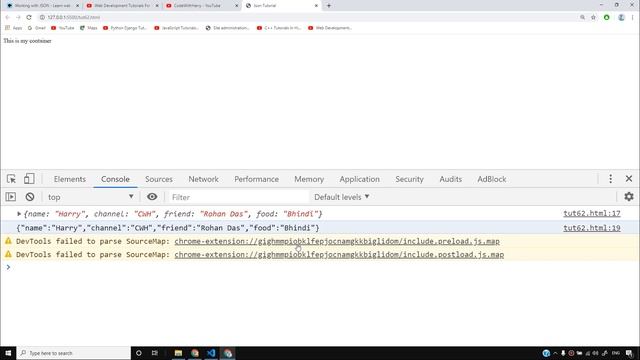 JavaScript Tutorial: Working with JSON in JavaScript | Web Development Tutorials #62 смотреть онлайн