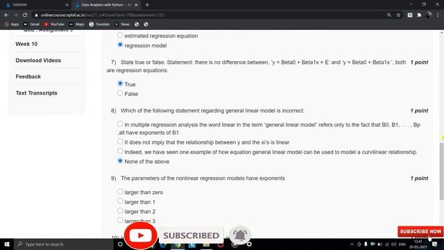 NPTEL Data Analytics With Python Week 9 Quiz Answers 2021 | NPTEL Course Quiz Answer | NPTEL 2021 | смотреть онлайн