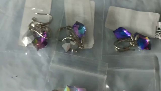 Unboxing: Female Rainbow Water Drop Earrings Boho Silver Color Zircon Stone Earrings Crystal Long смотреть онлайн
