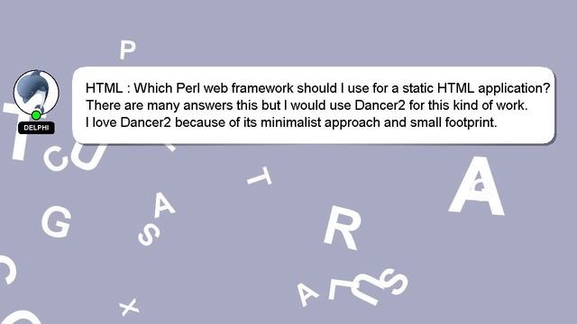 HTML : Which Perl web framework should I use for a static HTML application? смотреть онлайн