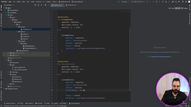 7-Button in jetpack compose, radius,border, trasparent ,Gradient and Outlined al3fret| العِفْرِيتُ смотреть онлайн