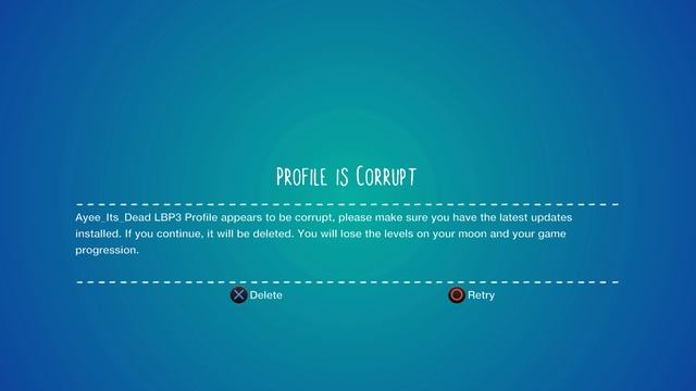 LittleBigPlanet 3 Profile is Corrupt Screen смотреть онлайн