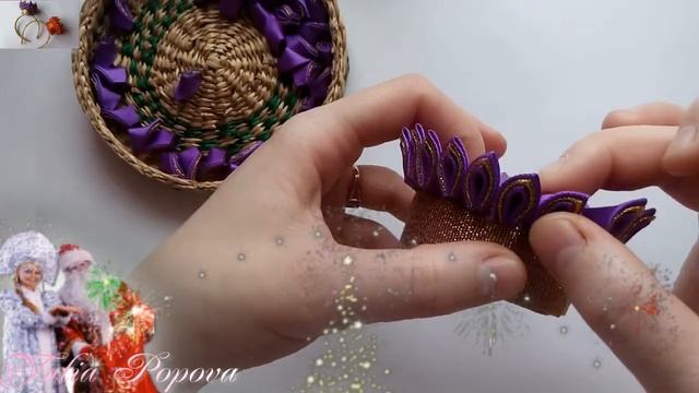 Новогодняя корона. Канзаши МК. смотреть онлайн