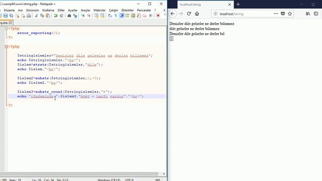 LocalHost Üzerinde PHP Dilinde String İşlemler @sadikemrah смотреть онлайн
