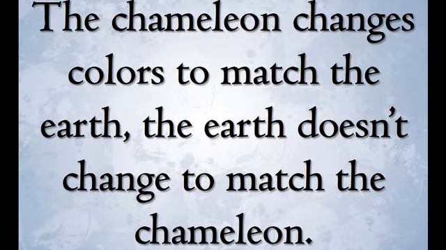 The chameleon changes colors to match the earth, the earth doesn’t change to match the chameleon смотреть онлайн