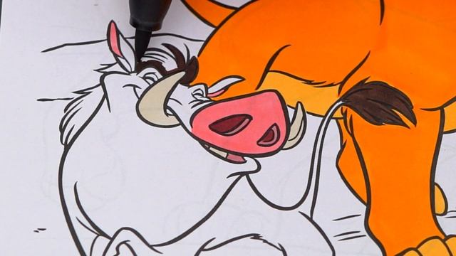 Coloring The Lion King Simba, Timon & Pumbaa Coloring Page Prismacolor Markers | KiMMi THE CLOWN смотреть онлайн
