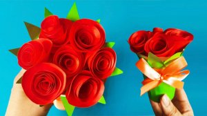 Букет роз из бумаги в вазе. Красивый подарок своими руками. Как сделать розы из бумаги