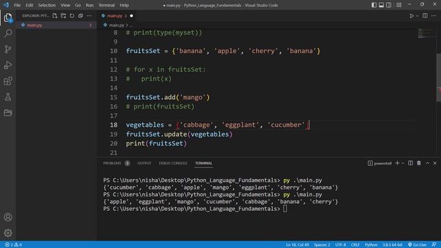Python Tutorial for Beginners #18 - Python adding and removing set items смотреть онлайн