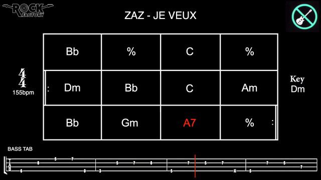 ZAZ - Je Veux [BASSLESS BACKING TRACK + CHORD PROGRESSION + TAB]