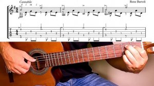 Romance by Rene Bartoli | Classical Guitar Tutorial + Sheet and Tab | Fingerstyle