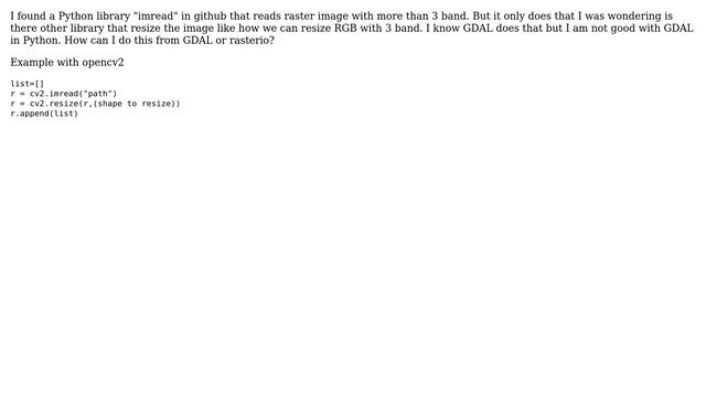 GIS: Any Python library that reads and resize the Sentinel 2 image with 10 bands смотреть онлайн
