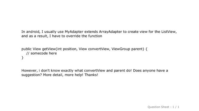 Android : What is the purpose of `convertView` in ListView adapter? смотреть онлайн