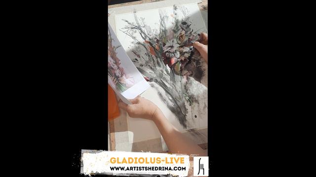 LIVE ART: gladiolus - original mix-media #artwork смотреть онлайн