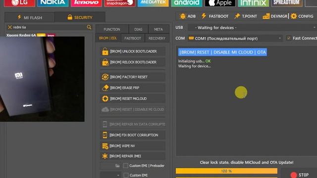 Redmi 6a / Mi account + Frp / Удалить Гугл аккаунт / Unlocktool смотреть онлайн