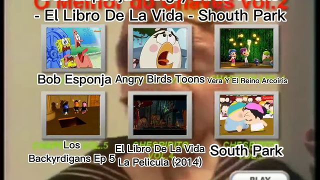 Bob Esponja - Angry Birds Toons - El Libro De La Vida - South Park 6 En 1 DVD Menu Pirata смотреть онлайн