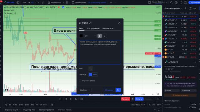 Работа индикатора TA Signals смотреть онлайн