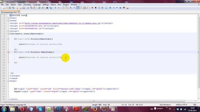 JQUERY focusin, focusout, focus смотреть онлайн