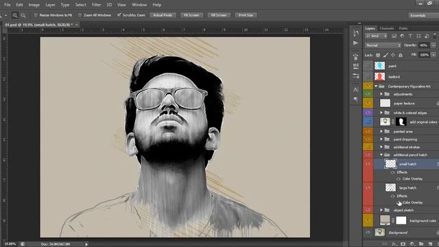 Contemporary Figurative Art Photoshop Action Tutorial смотреть онлайн