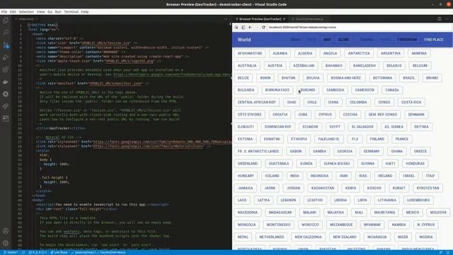 Functional React for globe and map visualisation смотреть онлайн