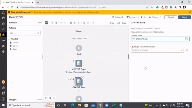 RPA - Automation Anywhere A360 | Read Data From CSV File | Automation 360 смотреть онлайн
