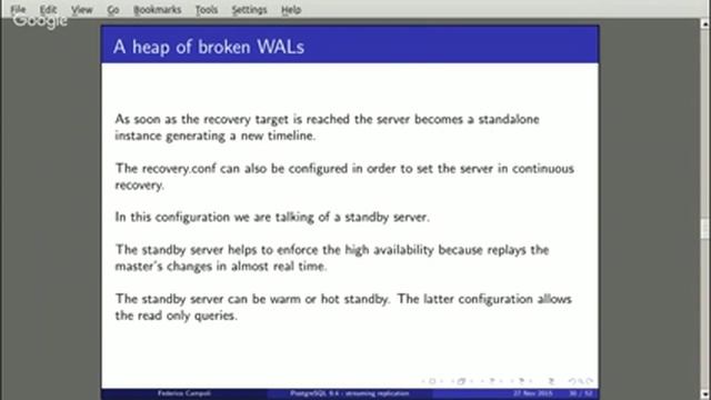 PostgreSQL streaming replication смотреть онлайн