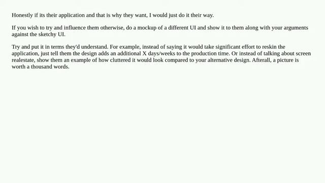 How do I convince my users not to use a sketch UI? смотреть онлайн