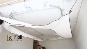 Монтаж многоуровневых натяжных потолков с комплектующими Flott System.