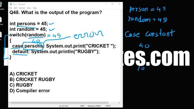 Lect 15 JAVA MCQ on switch statement in Hindi смотреть онлайн