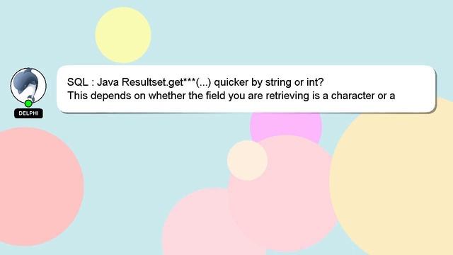 SQL : Java Resultset.get***(...) quicker by string or int? смотреть онлайн