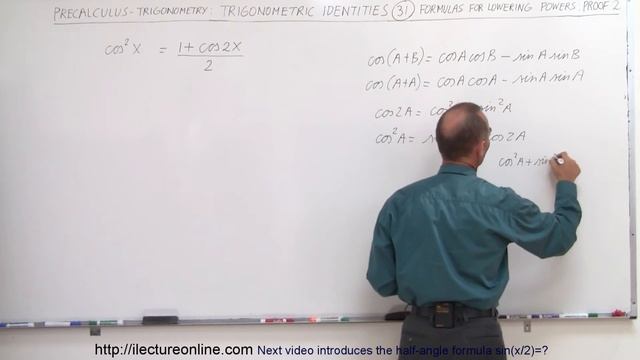 PreCalculus - Trigonometry: Trig Identities (31 of 57) Proof cos^2(x)=(1+cos2x)/2 смотреть онлайн